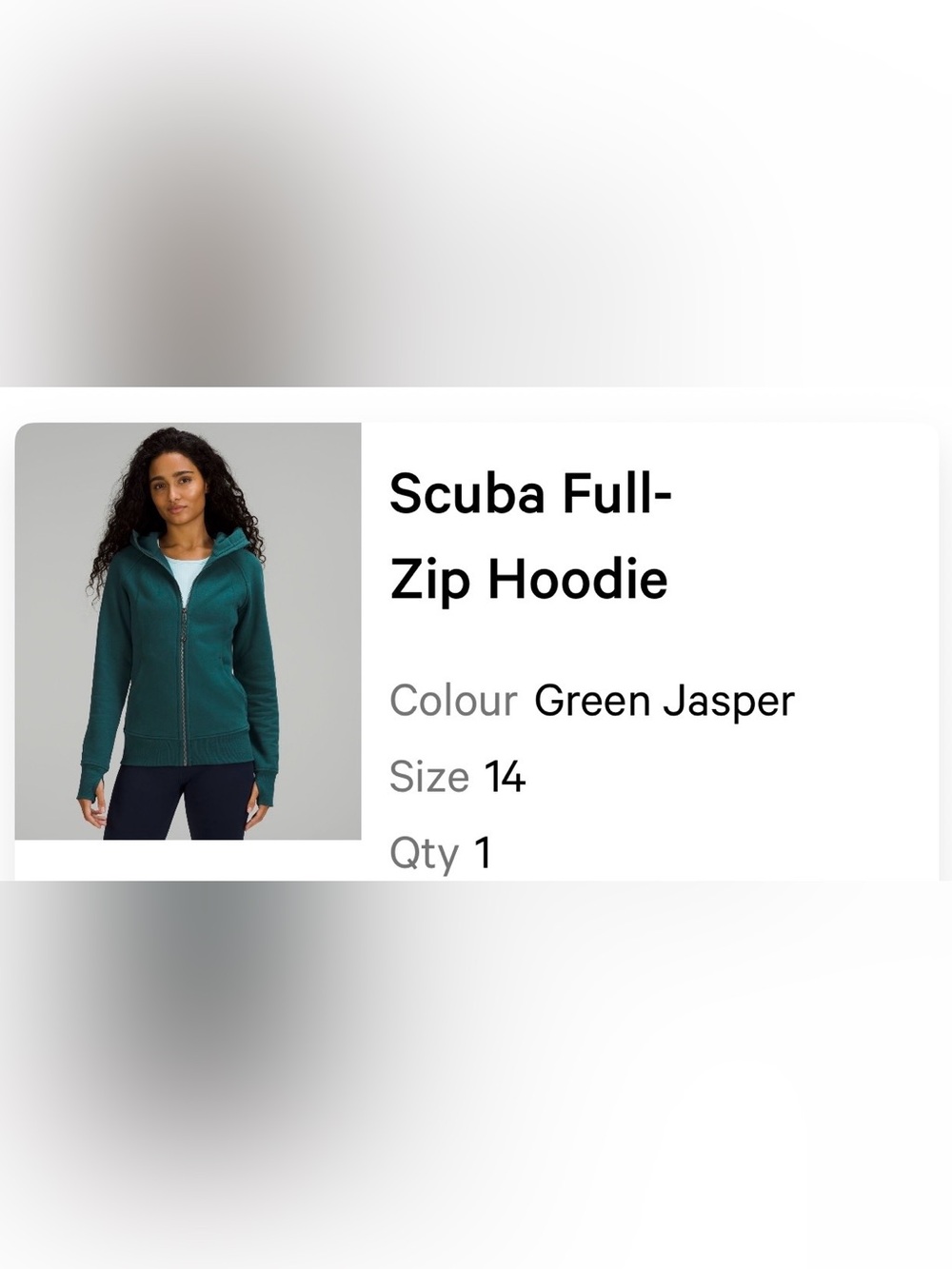 lululemon athletica Scuba Full-Zip Hoodie in Green Jasper size 14